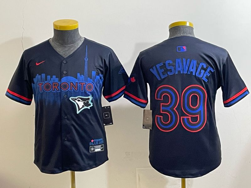 Youth 2025 Nike Toronto Blue Jays #39 Yesavage Blue Game MLB Jersey 01